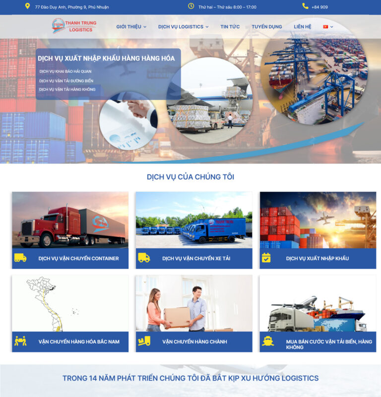 Website introducing transportation company