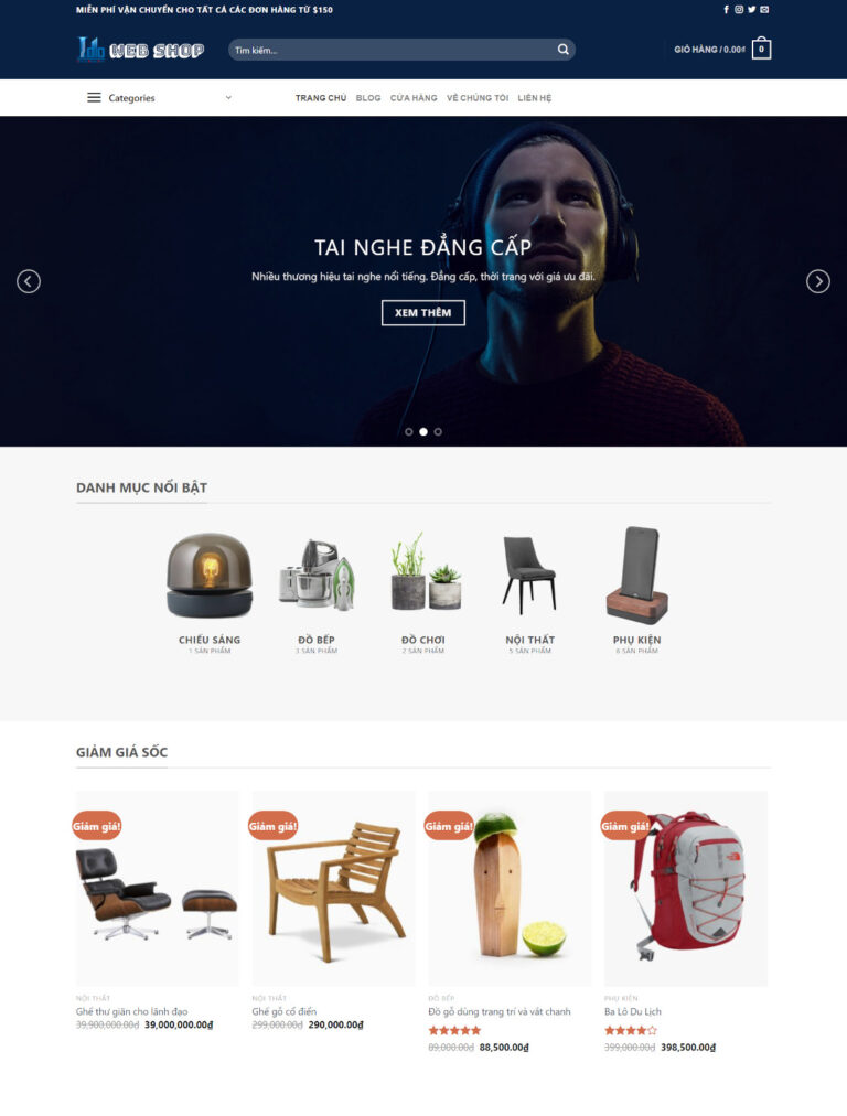 Website bán hàng đa năng phục vụ bán lẻ