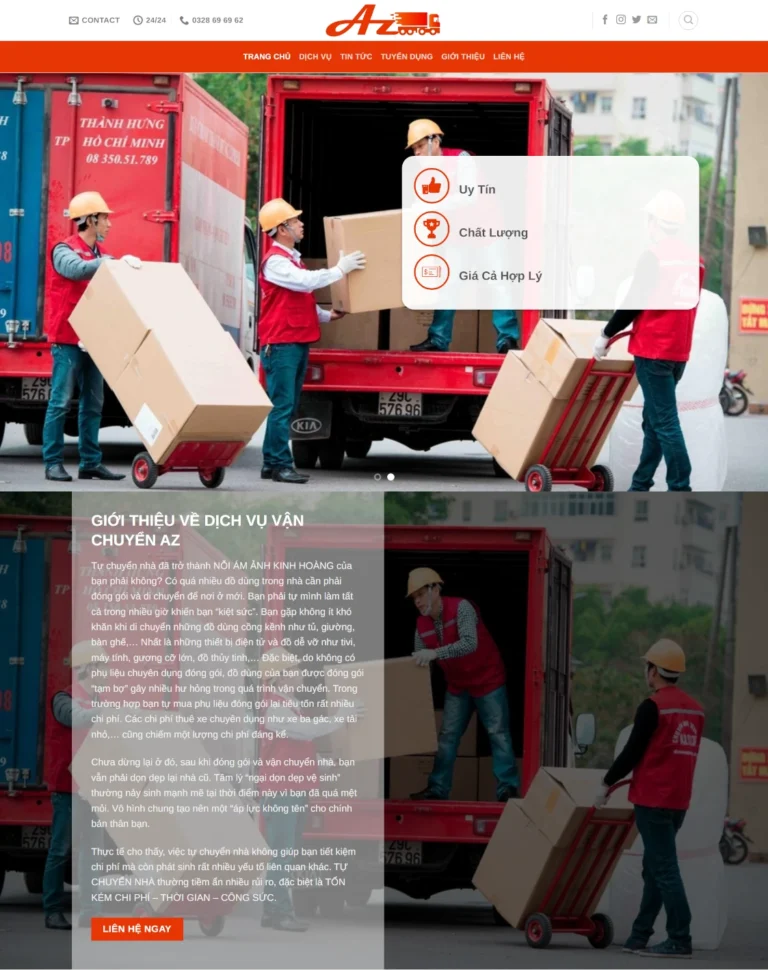 website dịch vụ vận chuyển
